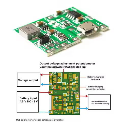 3.7V 9V 5V 2A Adjustable Step Up Module 18650 Lithium Battery Charging Discharge Power Module