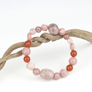 072108七輪調和手串/薔薇輝紅瑪瑙/天然/手鏈/水晶/能量石/原生態