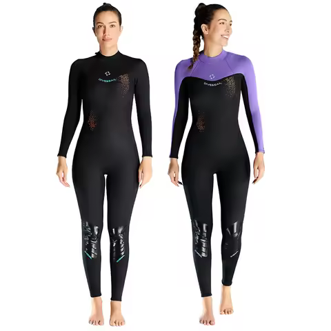 3MM Warm Diving Suit Women's Thickened One Piece Long Sleeved Diving Suit Oversized Surfing Snorkeli