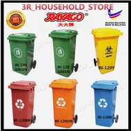 [100L / 120L / 240L] Big Green Dustbin / Large Outdoor Green Plastic Dustbin / Tong Sampah Besar / T
