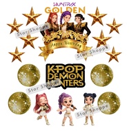 [Star Shoppe] ADD-ON Wording Custom cake topper Glitter Golden Kpop Demon Hunters Huntrix birthday d
