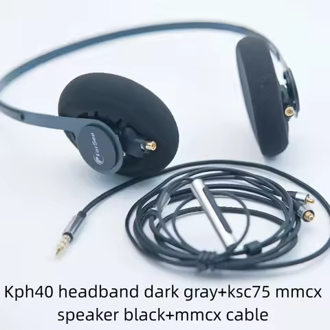 Farsoo KPH40 headband dark gray silver with ksc75 mmcx speaker driiver units headphone HIFI stereo r