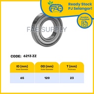 6213ZZ 6213RS 6213 Ball Bearing Deep Groove 65*120*23 mm