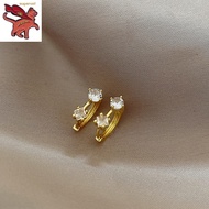 Anting Anting emas 916 asli female zircon earrings niche Korean light luxury simple temperament jewellery new tide