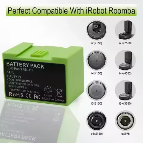 PURFIELD 14.4V 5000MAH Authentic Replacement Parts - Lithium Ion Battery for Roomba e & i Series Rob