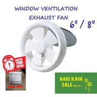 6"/8" Glass Mounted Ventilating Exhaust Fan (Glass,Window)+Free Gift