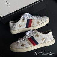 [HYC] GUCCI ACE系列 星星 蜜蜂 藍紅白織帶 小白鞋 休閒鞋 EU36.5 80800129 含購買發票🧾