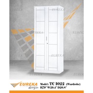 EUREKA 2.5ft Wardrobe Wood Drawer Storage 2 Door 1022 / Almari Baju Kayu (Delivery &amp; Installation Klang Valley ONLY)