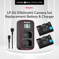 [KingMa] LP-E6 / LP-E6NH 1960mAh Replacement Battery and LCD Display Dual Charger for Canon Camera u
