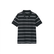 MUJI MUJI Mens Cotton Washed Tianzhu Woven Short Sleeve POLO Shirt
