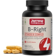 Jarrow Formulas B-Right Vitamin B Complex - 100 Veggie Caps - B-Complex Formula -Cellular Energy & M