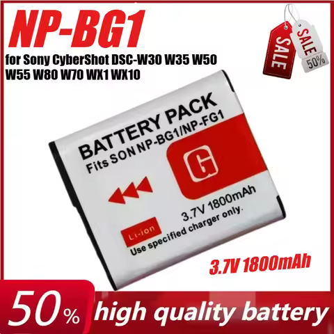 3.7V 1800mAh NP-BG1 Digital Camera Battery for Sony CyberShot DSC-W30 W35 W50 W55 W80 W70 WX1 WX10 H