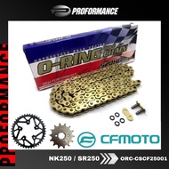 O-RING Gold Chain 520 Black Sprocket Kit Sprocket Sets Full Set Fitment For CF MOTO NK250 / SR250