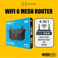 TOTOLINK X2000R AX1500 WiFi 6 Gigabit Wireless Router | EasyMesh | Access Point / Repeater / WISP | 
