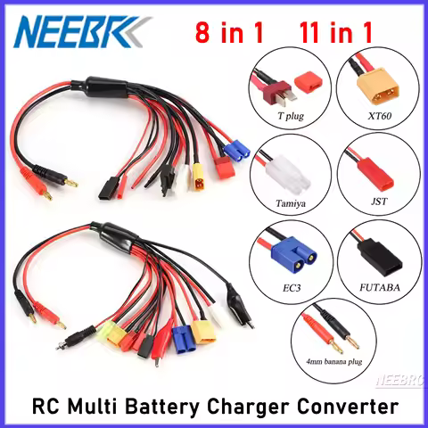 8 in 1/ 11 in 1 Battery Charger Converter Cable RC Multi Lipo Adapter Line 4.0mm Banana T/XT60/Tamiy