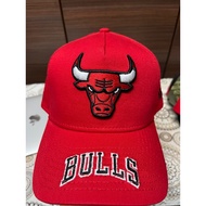 Ne 9 Forty A Topi Visor Script Red Chicago Bulls Baseball Cap Snapback Adjustable