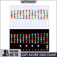 [ammoon]2PCS Guitar Fretboard Stickers Fretboard Note Decals Musical Scale Label for 6-string Acoustic กีต้าร์ไฟฟ้า Beginners Practice Assistant Tool &amp; Transparent