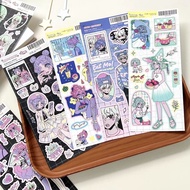 Cartoon Girl Sticker sheet Kawai y2k anime girl cute gyaru space journal decor scrapbook diy