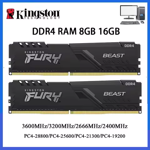 DDR4 Kingston BEAST RAM 3200MHz 2666MHz 3600 2400MHz 8GB 16GB 4GB Gaming Desktop Memory PC4-25600 PC