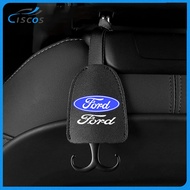 Ciscos Leather Car Seat Back Multifunctional Hook Car Interior Accessories For Ford Ranger Fiesta Focus Mustang Raptor