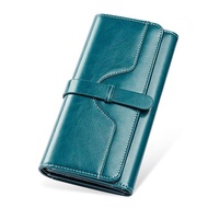 BANYANU กระเป๋าหนังแท้กระเป๋าเงินป้องกัน RFID ใส่บัตรกระเป๋าคลัทช์แฟชั่นสำหรับผู้หญิง