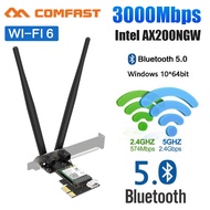 WiFi 6 3000Mbps PCI-E Bluetooth 5.2 Wireless Adapter Intel AX200 Chip BT 5.2 Pci Express Network Card CF-AX200 Antenne Win 10 11