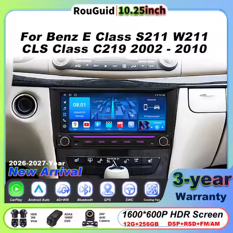 Android Auto Car Radio Carplay for Mercedes Benz E Class S211 W211 CLS Class C219 2002-2010 W219 Ste