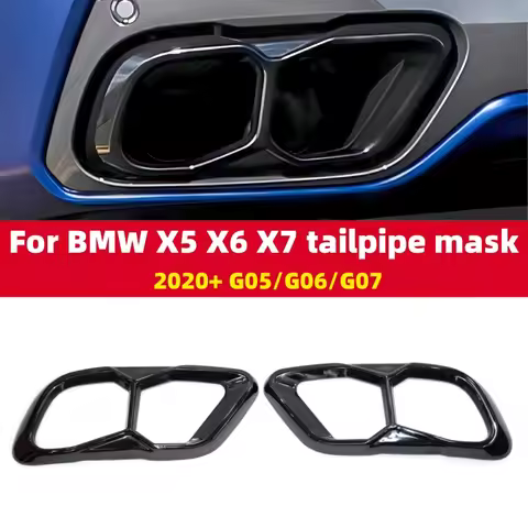 For BMW X5 X6 X7 Exhaust Pipe Mask G05 G06 G07 Muffler Tip Nozzle Stainless Steel Black Cover