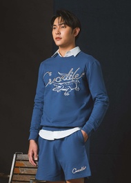 CROCODILE NAVAL ACADEMY BLUE CUSTOM FIT SWEATERS WITH GRAPHIC PRINT