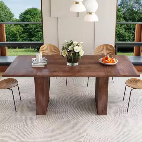 78 Inch Dining Table for 6 8 10, Modern Farmhouse Rectangular Kitchen Table, Long Dining Room Tables