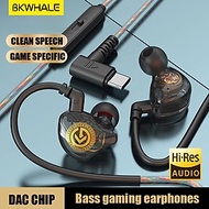 Tai nghe cao cấp có dây type C Bkwhale 8D Âm thanh vòm Bass Micrô khử tiếng ồn - miếng lót chuột