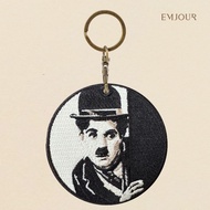 EMJOUR Double-Sided Embroidery Charm-Chaplin | Movie Art Character Souvenirs Gifts Key Rings Bags Ac
