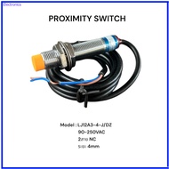 ร้านในไทย! LJ12A3-4-J/DZ 90-250VAC 2สาย NC ระยะ 4mm เซ็นเซอร์ตรวจจับวัตถุ PROXIMITY SWITCH