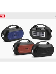 LP V50 GOOD BASS Wireless Portable Bluetooth Speaker with Solar Power 8W +Torch Light With Cable BMT