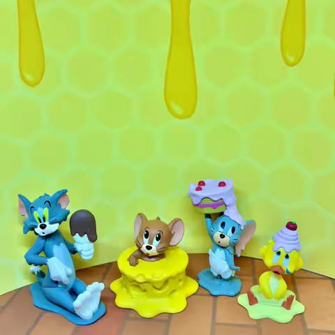 In Stock Bandai Original Tom And Jerry Dessert Ice Cream Melting Shape Gashapon Tom And Jerry Tuffy 