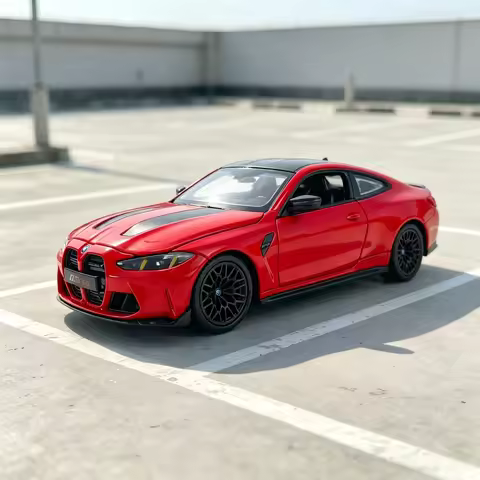 1: 24 simulation BMW M4 CS alloy car model, doors and hood can be opened, static ornaments, gifts, a