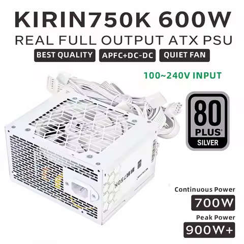 METALFISH KIRIN750K White ATX Power Supply 600W 700W 80PLUS SILVER PSU for Gaming computers 700W Opt
