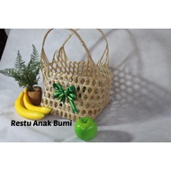(TL8) TERURAH (A113) Besek Bag 25x25cm | Hampers BAG | Parcel bag | Woven bamboo bag | Food fruit co