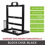 METALFISH BlockCase Aluminum Open Frame Case Support ATX/M-ATX Mainboard GPU Mount Horizontally 240 