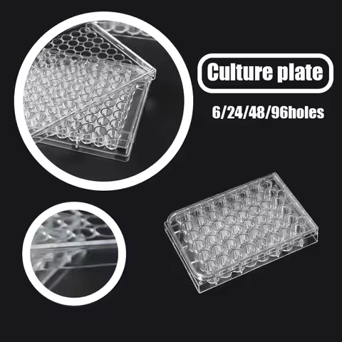 6/24/48/96 Hole Well Cell Culture Plates Flat Bottom Sterile Bacterial Culture Treated Plate Laborat