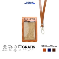 ID Card Holder Leather Magnet Flip 2 Sides Name Costume LanyardTAG Print Name Logo