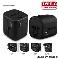 Universal Travel Adapter JY-166B-C - 3 USB 4.5A Plus Type C Port