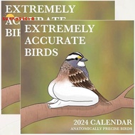 2PCS 2024 Calendar Calendar of Extremely Accurate Birds Wall Calendar Jan. 2024 - Dec. 2024,12 Monthly Birds Hanging