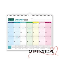 CHIHIRO11Z9D English Calendar, with Hook Jan. 2026 - June. 2027 Wall Calendar, Colorful Holidays Mar