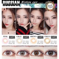 【0.00~-8.00】Russian 14.2mm Grey Brown Choco Pink Korea Colored Contact Lens Free Lens Case