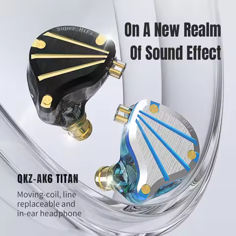 QKZ AK6 TITAN Dynamic HiFi Earphone Wired Headphones with Mic Detachable Cable Noise Cancelling Earb
