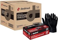Dealmed Nitrile Exam Gloves – Disposable, Non-Irritating, Latex Free Medical Gloves, Multi-Purpose Use for First Aid and Medical Facilities, Black (X-Large, Case of 1000)