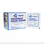 Indoplas Absorbent Gauze Sponge Pad 4x4-16ply Sterile Box of 100