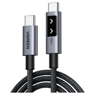 UGREEN 綠聯 小機器人 雙USB-C充電線 傳輸線 100W 3m 深空灰 1條