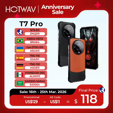 [World Premeire] HOTWAV T7 Pro Rugged Smartphone 6.6'' FHD+ 2K 6280mAh 12(6+6)GB 256GB MobilePhone 6